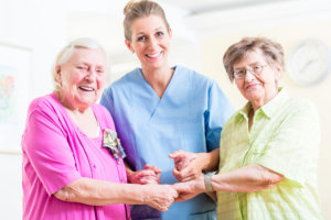 caregiver with her senior patients
